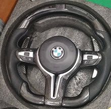 Load image into Gallery viewer, BMW Carbon fiber (complete steering wheel) LED Racing Steering Wheel For F30 f10 M4 M5 M6 1 2 3 4 5 6 7 SERIES X1 X2 X3 X5M X6M