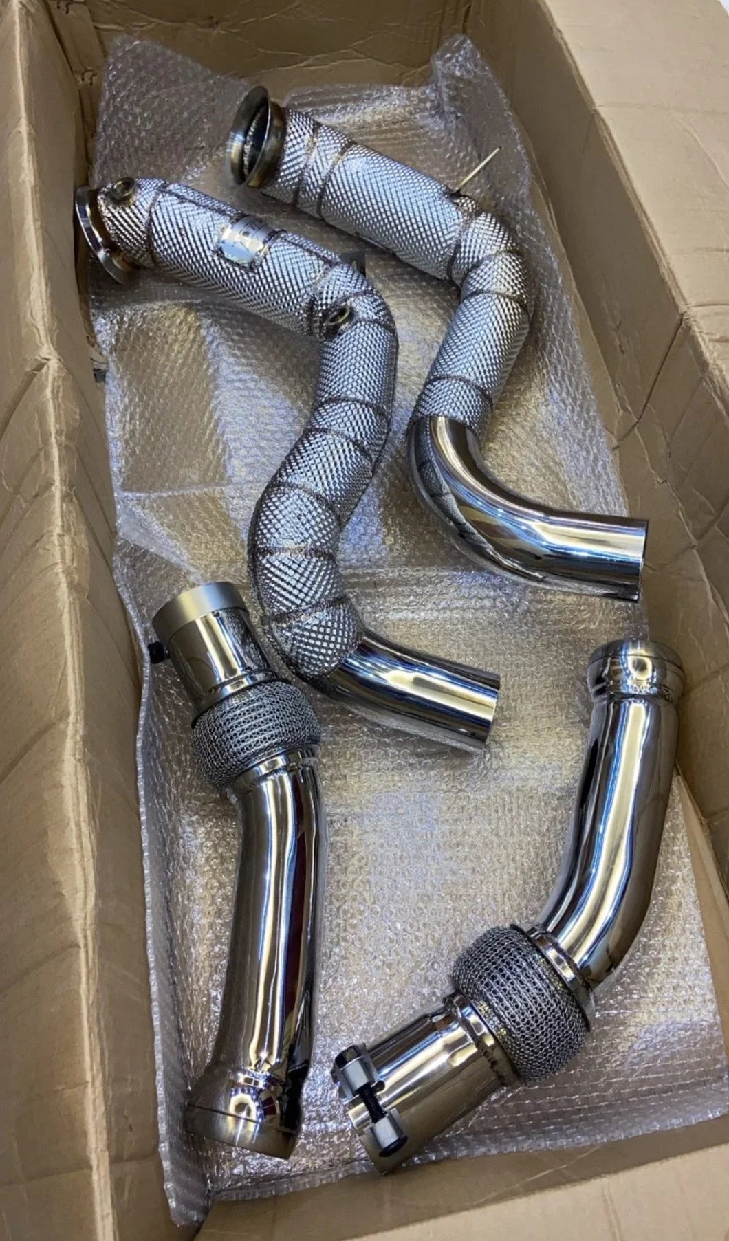 W205 C63 AMG exhaust downpipes