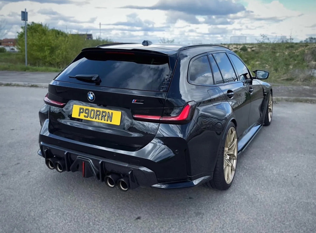 BMW G80 M3 G82 M4 led carbon fiber diffuser
