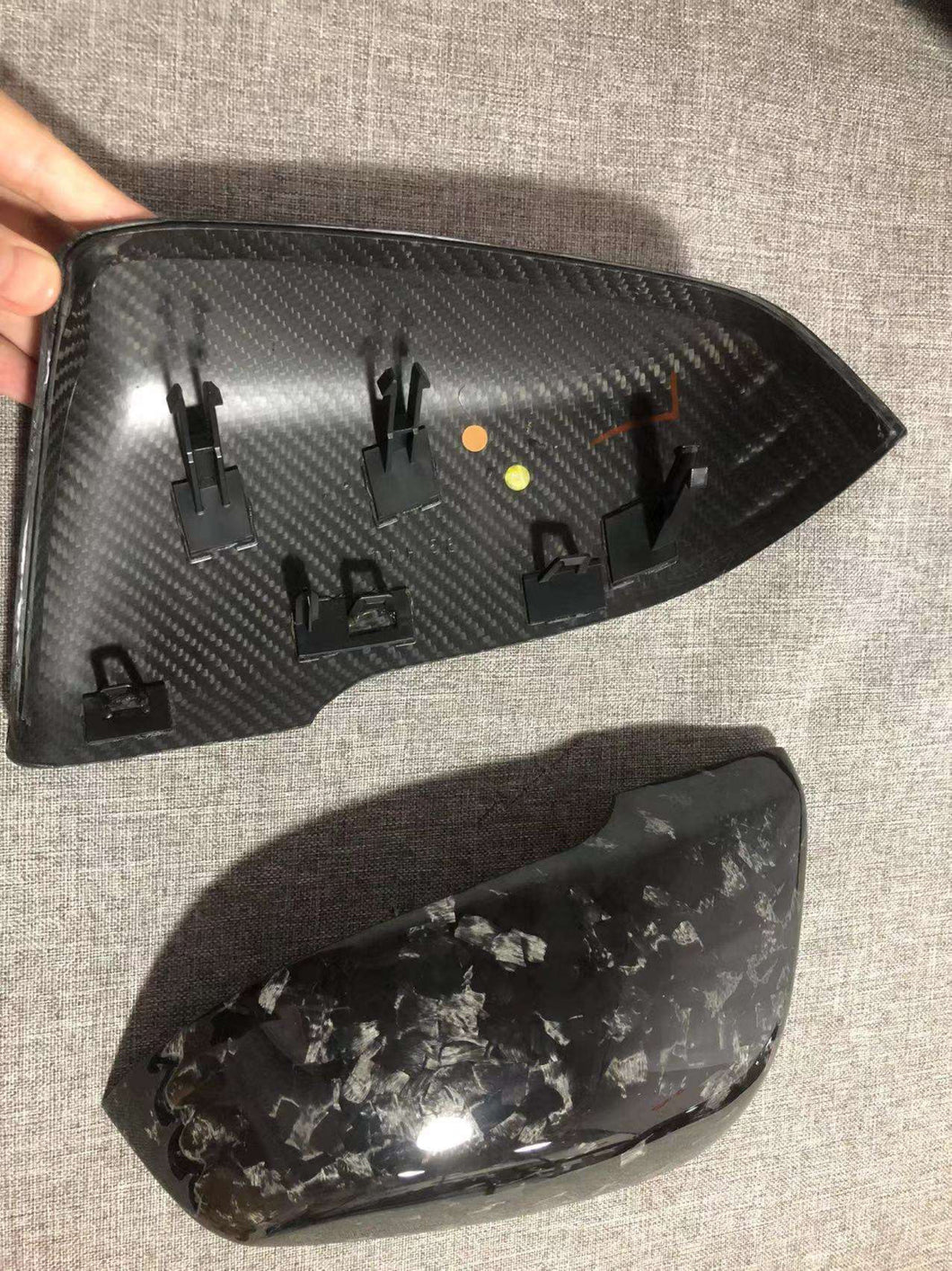 SUPRA A90 forged carbon mirror caps