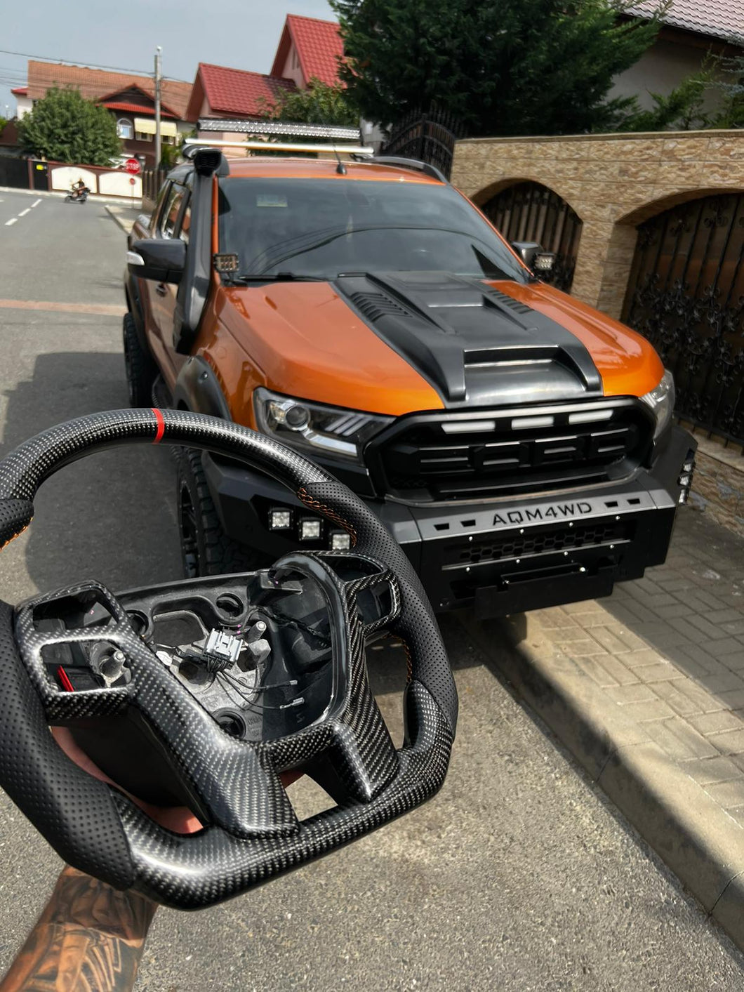 Carbon fiber Ford ranger steering wheel